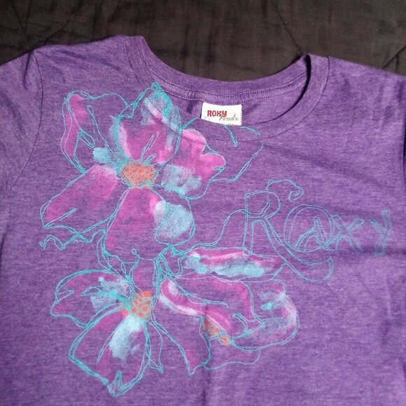 Vintage Y2K Roxy Paradise Flowers Surf T-Shirt - Picture 1 of 7